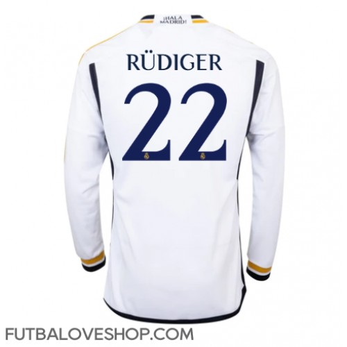 Dres Real Madrid Antonio Rudiger #22 Domáci 2023-24 Dlhy Rukáv